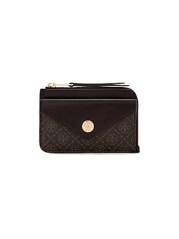 Tory Burch Картхолдер из покрытия с дизайном T Monogram, с несколькими карманами и отделениями для карт 11010752