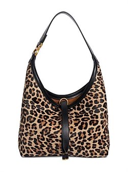 Chloe Кожаная сумка через плечо Marcie с леопардовым принтом, фиксированным ремнем и внутренним карманом 11018293