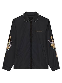 Куртка Givenchy с вышивкой люстры и змеей, классическим воротником, из 100% переработанного полиамида 11027100