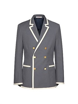 Valentino Garavani Мягкая двубортная куртка из хлопкового канваса Valentino с изысканными пуговицами и карманами 11011406