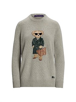 COLLECTION Ralph Lauren Кашемировый свитер с длинным рукавом и логотипом медведя Polo, 100% кашемир, коллекция Ralph Lauren 11015622