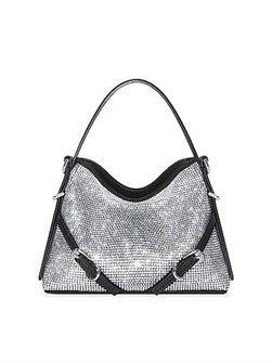 Givenchy Сатиновая мини-сумка Voyou с кристаллами, 6.89 х 5.51 х 1.57 дюйма, 72% вискоза, 28% шелк 11026958