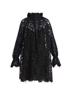 Chloe Мини-платье Chloe с ажурным воротником и завязкой на спине, 77% хлопок, 23% полиамид 11025813