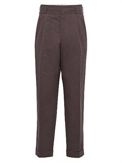 Классические брюки из габардина Brunello Cucinelli с двойными складками и удобной посадкой, Италия 11028621