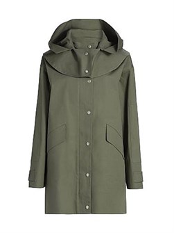 Плащ-парка Jil Sander с капюшоном из водоотталкивающей ткани, 94% хлопок, Италия 11025300