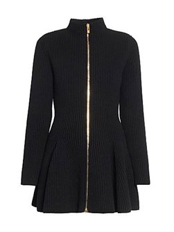 Кардиган Alaia из шерсти и кашемира с мелкими оборками, Италия, 92% шерсти 11025520