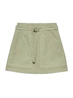 Мини-юбка Prada из плотного канваса с расклешенным кроем и накладными карманами, 100% хлопок 11019759