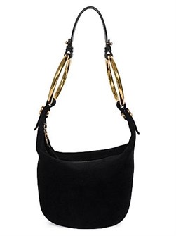 Chloe Сумка-хобо из итальянской замши с верхней ручкой и кожаной подкладкой 11027286