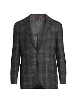 Приталенный пиджак Canali в клетку из 100% шерсти, Италия 11009416