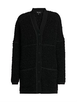 Кардиган из шероховатой шерсти на молнии Giorgio Armani с длинными рукавами и V-образным вырезом, Италия 11010104