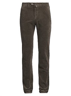 Брюки Kiton из вельвета с зауженным кроем, из хлопка и кашемира, произведены в Италии 11013934