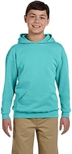 Молодёжный флисовый лонгслив Jerzees NuBlend с капюшоном, из смеси 50% хлопка и 50% полиэстера, цвет SCUBA BLUE, размер XL 10022294