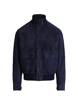 Замшевая куртка-бомбер Ralph Lauren Calloway с длинными рукавами и боковыми карманами, сделано в Италии 11020167