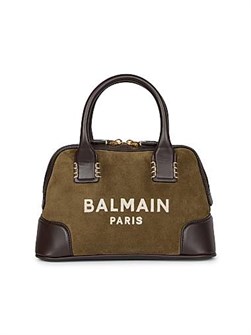 Balmain Сумка B Army Dome из замши с кожаной отделкой и верхней застежкой на молнии 11009275