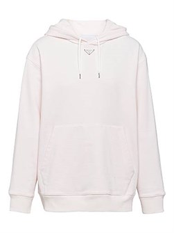 Худи из хлопка оверсайз от Prada с двойным капюшоном и карманом-кенгуру, идеально подходящее для молодежного стиля 11011750