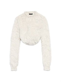 Кроп-топ Balenciaga из технической пряжи с длинными рукавами и узлом на спине, Италия 11015277