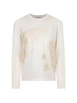 Футболка из 100% шерсти с длинными рукавами и вышивкой орла от Stefano Ricci, Италия 11020642