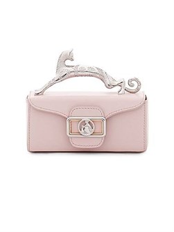 Lanvin Кожаная мини-сумочка Pencil Cat с кошачьей ручкой, съемным ремешком и замшевой отделкой 11012734