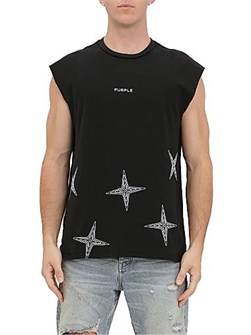 Purple Хлопковая безрукавка пурпурного цвета с вывязанными звёздными мотивами, 100% хлопок 11008871