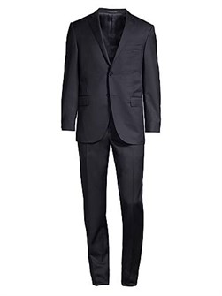 Костюм Academy от Corneliani из легкой шерсти с приталенным силуэтом и пиджаком на пуговицах 11017905