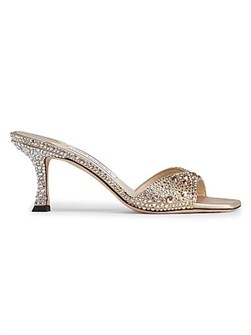 Сандалии Jimmy Choo Skye 70MM с кристаллами и квадратным открытым носом 11022625
