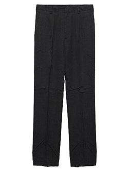 Классические шероховатые брюки Prada с широкими штанинами и эффектом потертости 11011565