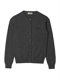 Кардиган Miu Miu из кашемира с длинными рукавами, облегающим силуэтом и застежкой на пуговицы 11014625