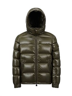 Мужская блестящая нейлоновая куртка-пуховик Moncler Maya с съёмным капюшоном и утеплителем из гусиного пуха 11020621