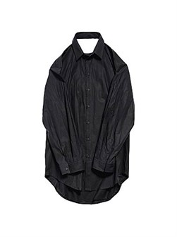 Платье-рубашка из хлопкового поплина от Balenciaga с открытой спиной и застёжкой на молнию 11021413