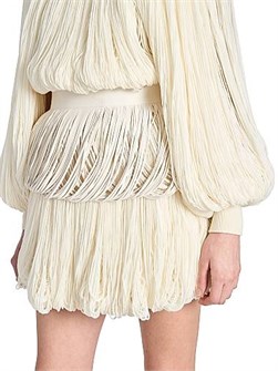 Alaia Пояс с пышной бахромой из итальянской кожи, 100% кожа, сделано в Италии, с эластичной основой 11016012