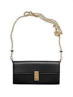 Prada Кожаный кошелек с плечевым ремнем, тремя отделениями для кредитных карт и внутренним карманом 11008128