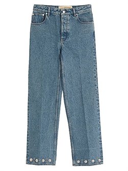 Valentino Garavani Джинсы Valentino с кабошонами, 100% хлопок, стандартный крой, пять карманов 11012613