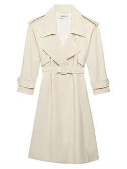 Another Tomorrow Тренчкот из мягкого органического хлопка и лиоцелла с поясом и карманами, производство Италия 11013150