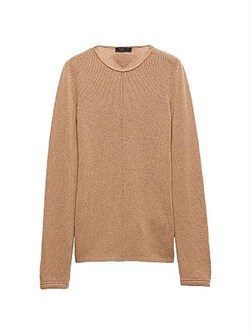 Кашемировый свитер Prada с круглым вырезом, облегающим силуэтом и плечами типа ',седло', 11013781