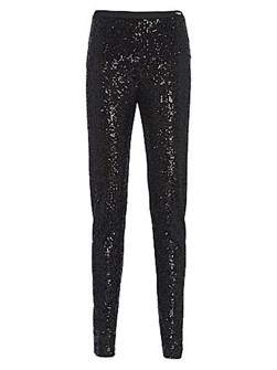 Леггинсы Prada с пайетками и эластичным поясом с логотипом, Италия 11016576
