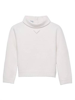 Трикотажная водолазка Prada с минималистичным дизайном, рукавами три четверти и из 100% овечьей шерсти, Италия 11027444