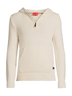 Худи из смеси кашемира и хлопка с капюшоном и застёжкой на молнии от Isaia 11029528