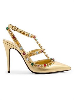 Valentino Garavani Туфли Rockstud D&amp,eacute,collet&amp,eacute, 100 мм из ламинированной напповой кожи с регулируемыми ремешками 11028614