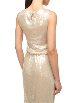 Топ Eton без рукавов с пайетками от Staud, горловина-лодочка, застежка на пуговице сзади 11025027