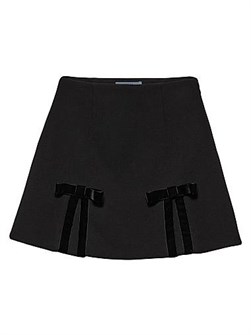 Мини-юбка Natte Prada с классическим фасоном, завязками и подкладкой, выполненная из 100% шерсти, Италия 11027995