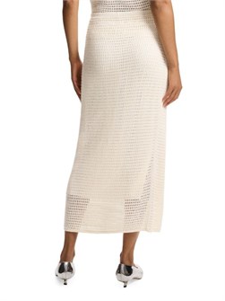 Юбка-миди из льняного микса с кружевным узором от Theory и эластичным поясом. 11026777