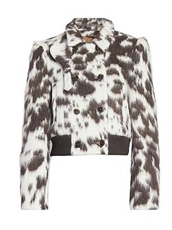 Жакет из шерстяной смеси с принтом коровы и двойной застежкой от Dries Van Noten 11013990