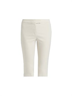 Капри Lamarque из стретчевого твила с поясом, застежкой-молнией и вентиляционными манжетами 11027960