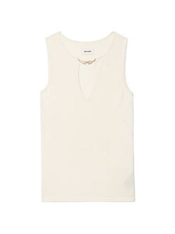 Топ без рукавов Sayani Vico с ключевым вырезом и украшением логотипом от Zadig &amp, Voltaire 11015892