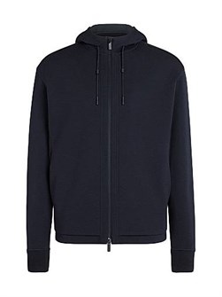 Худи из шерсти с длинными рукавами и кожаной отделкой Zegna, из дышащей ткани, идеально подходит для путешествий 11019088