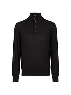 Кашемировый и шелковый лонгслив Stefano Ricci с кнопочным воротником и вставками из крокодиловой кожи, сделан в Италии 11021176