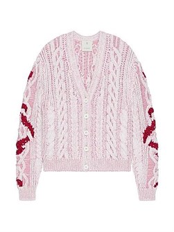 Givenchy Длинный шерстяной кардиган с жаккардовым узором в виде змеи, 85% шерсть, произведено в Италии 11027169