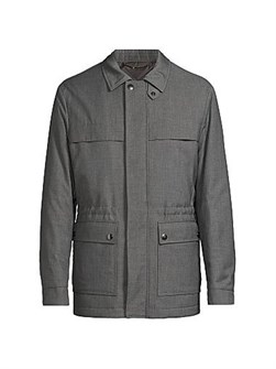 Водоотталкивающая полевая куртка Canali с длинными рукавами и нагрудными карманами, Италия 11009417