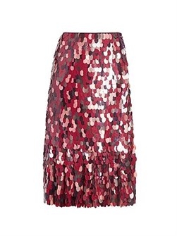 Юбка до колен с пайетками и фланелевым краем от Dries Van Noten, 100% вискоза 11014001