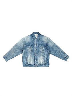 Унисекс куртка BB Sprayed из японского денима большого размера с 7 пуговицами и карманами от Balenciaga 11029356